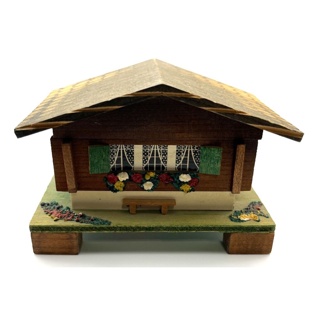 Vintage MAPSA Swiss Chalet Chalet Plays Edelweiss Musical Movement